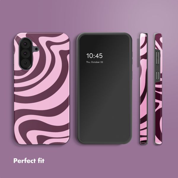 Selencia Vivid Back Cover Samsung Galaxy A37 (5G) - Wavy Swirl Pink Plum