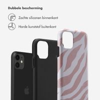 Selencia Vivid Tough Backcover iPhone 11 - Colorful Zebra Old Pink