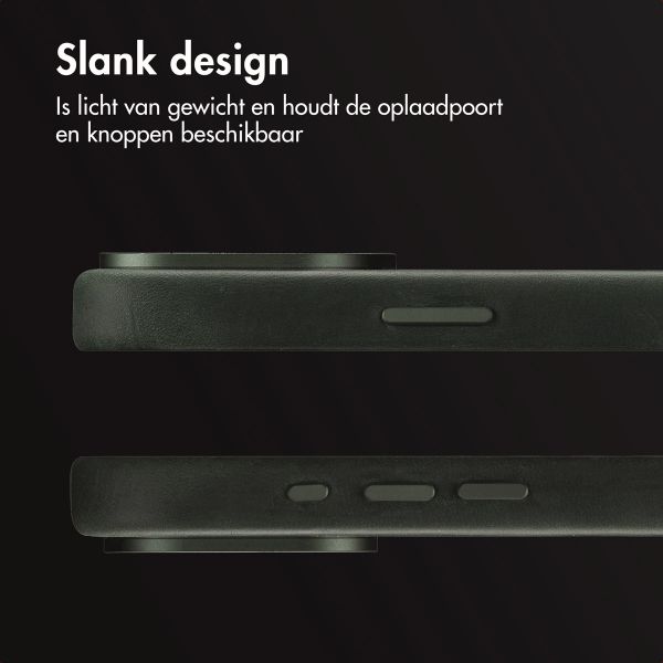 Accezz Vintage Leather Magsafe Backcover Apple iPhone 16 Pro Max - Smokey Green