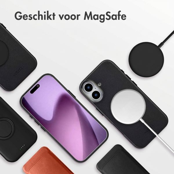 Accezz MagSafe Leather Backcover Apple iPhone 17 - Onyx Black