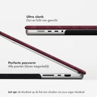 Selencia Fluwelen Cover Apple MacBook Pro 13 inch (2020 / 2022) - Donkerrood