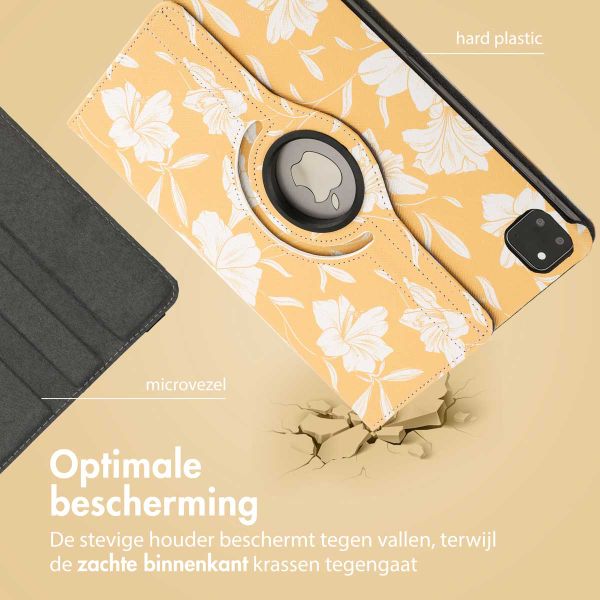 imoshion 360° Draaibare Design Bookcase Apple iPad Pro 11 (2024) M4 - Yellow Flowers