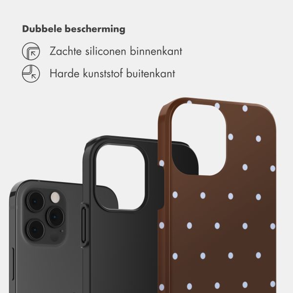 Selencia Vivid Backcover Apple iPhone 12 (Pro) - Happy Dots Chocolate