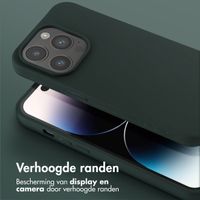 Selencia Siliconen hoesje met afneembaar koord iPhone 14 Pro - Donkergroen