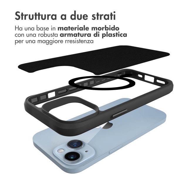 imoshion Rugged Hybrid Carbon Case met MagSafe Apple iPhone 15 Plus - Zwart