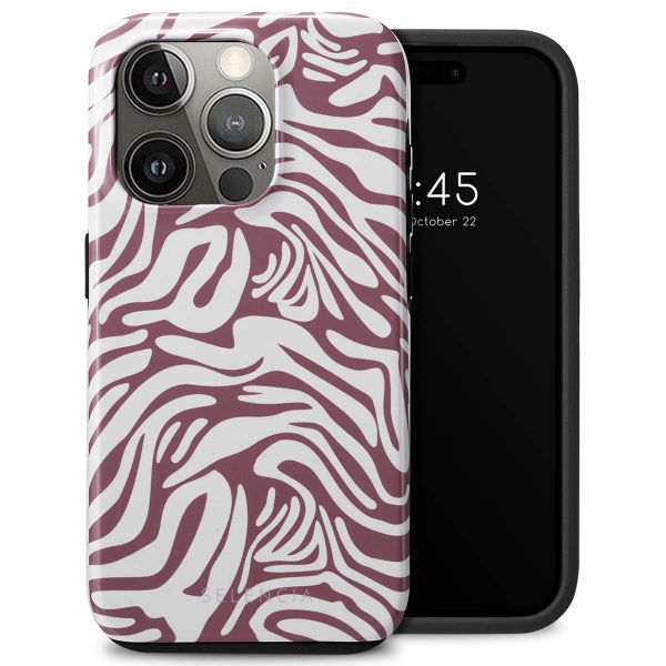 Selencia Vivid Tough Backcover iPhone 15 Pro - Trippy Swirl Dark Rose