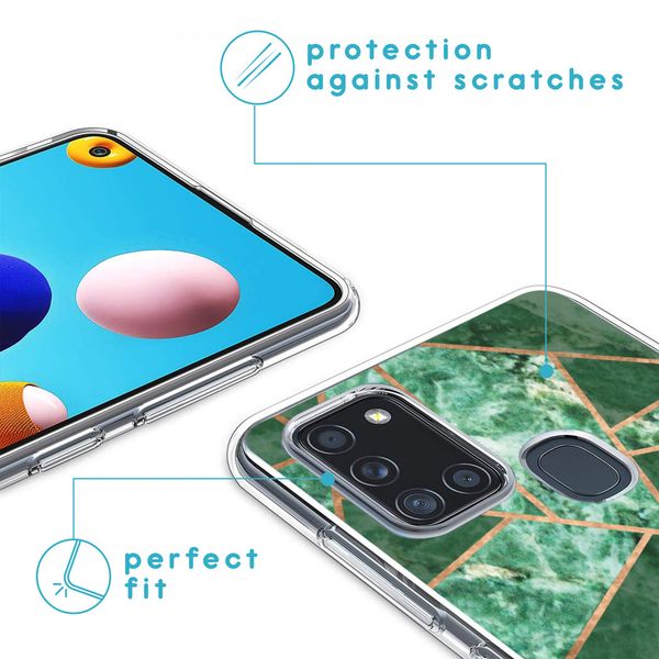 imoshion Design hoesje Samsung Galaxy A21s - Grafisch Koper / Groen