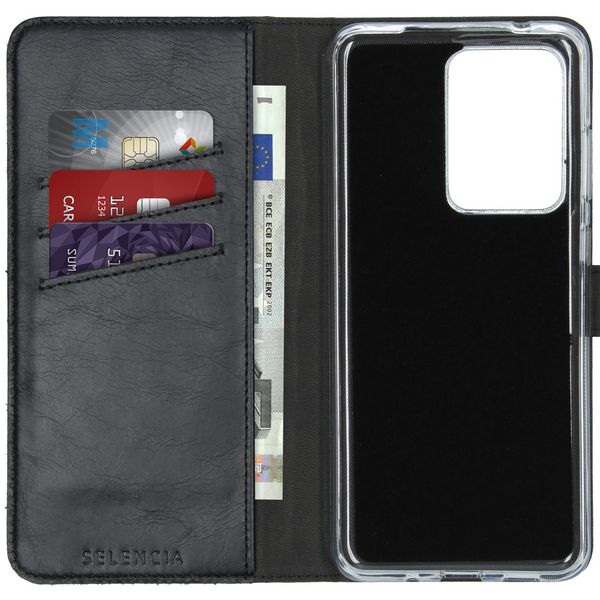 Selencia Echt Leren Bookcase Samsung Galaxy S20 Ultra - Zwart