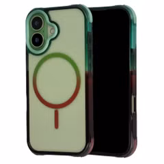 Selencia Gradient Backcover met MagSafe Apple iPhone 17 - Groen / Bruin