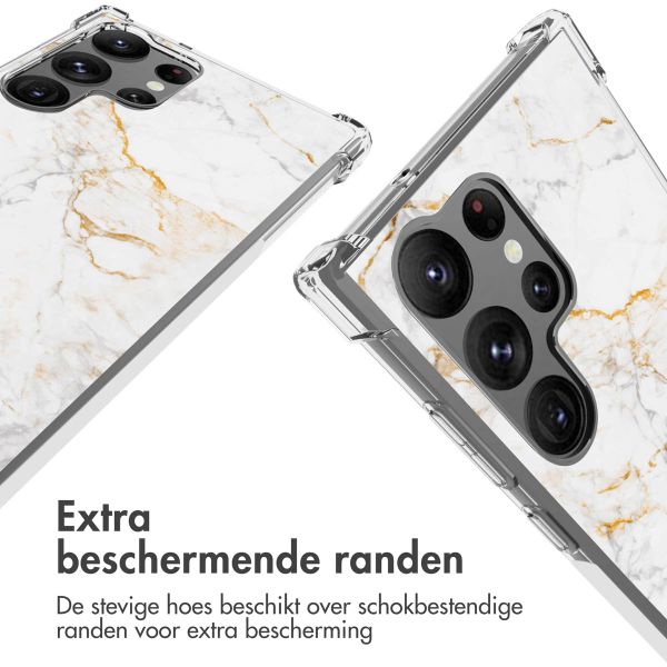 imoshion Design hoesje met koord Samsung Galaxy S23 Ultra - White Marble