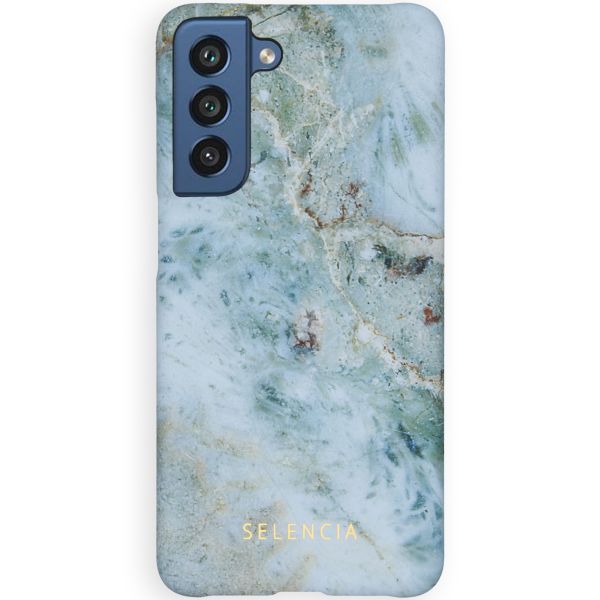 Selencia Maya Fashion Backcover Samsung Galaxy S21 FE - Marble Blue