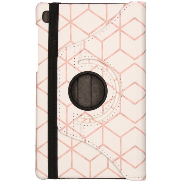 imoshion 360° Draaibare Design Bookcase Galaxy Tab A7 Lite - Cubes Rose Gold