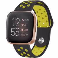 imoshion Siliconen sport bandje Fitbit Versa 2 / Versa Lite - Zwart / Neon Geel