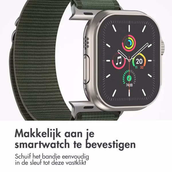 imoshion Nylon Alpine bandje Apple Watch Series 1 t/m 11 / SE / Ultra (44/45/46/49 mm) - Groen