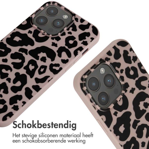 imoshion Siliconen design hoesje met koord Apple iPhone 15 Pro Max - Animal Pink