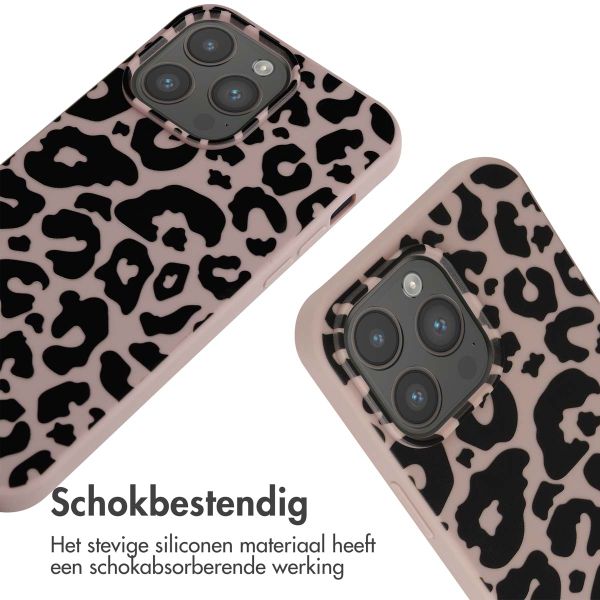 imoshion Siliconen design hoesje met koord iPhone 15 Pro Max - Animal Pink