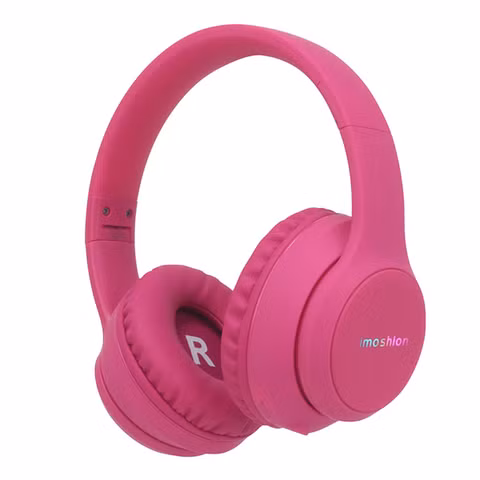 imoshion Draadloze Kinderkoptelefoon LED Light - Decibelbegrenzer - Met AUX kabel - Hot Pink