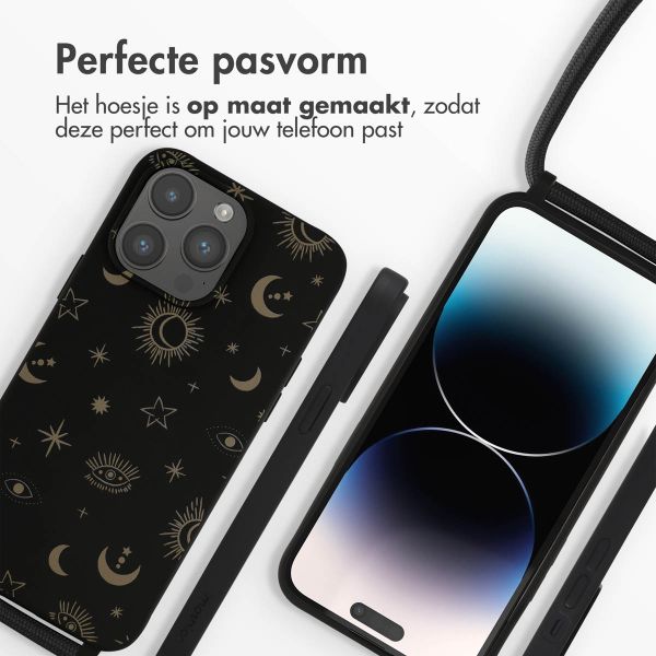 imoshion Siliconen design hoesje met koord iPhone 14 Pro Max - Sky Black