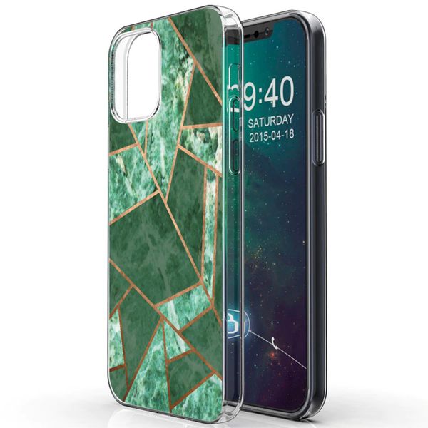 imoshion Design hoesje iPhone 12 (Pro) - Grafisch Koper / Groen