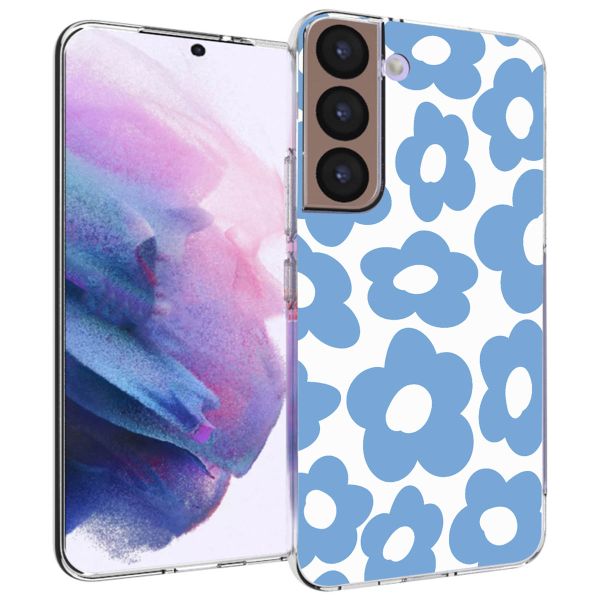 imoshion Design hoesje Samsung Galaxy S22 - Retro Blue Flowers