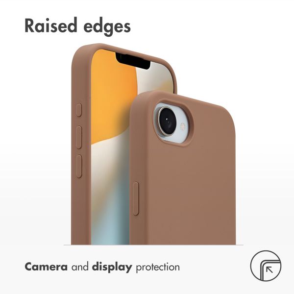 Accezz Liquid Silicone Back Cover with MagSafe Apple iPhone 17e / 16e - Light Brown