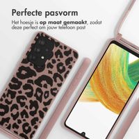 imoshion Siliconen design hoesje met koord Samsung Galaxy A33 - Animal Pink