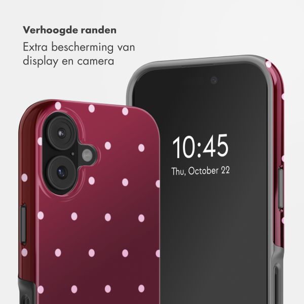 Selencia Vivid Backcover met MagSafe Apple iPhone 16 - Happy Dots Burgundy