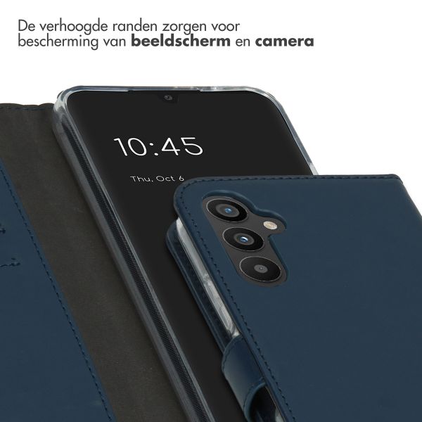 Selencia Echt Leren Bookcase Samsung Galaxy A34 (5G) - Blauw