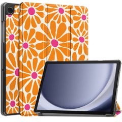imoshion Design Trifold Bookcase Samsung Galaxy Tab A11 Plus / A9 Plus - Orange Flower Connect