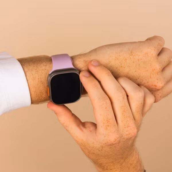 imoshion Siliconen⁺ bandje Apple Watch Series 1 t/m 11 / SE / Ultra (44/45/46/49 mm) - Maat M/L - Mauve