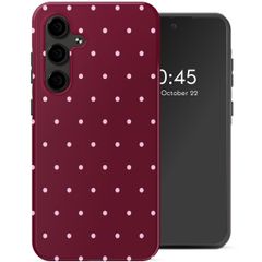 Selencia Vivid Backcover Samsung Galaxy S24 FE - Happy Dots Burgundy