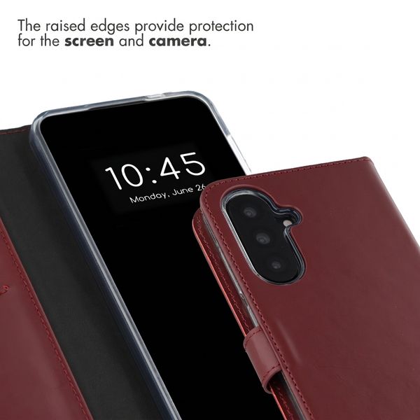 Selencia Genuine Leather Book Case Samsung Galaxy A37 (5G) - Burgundy