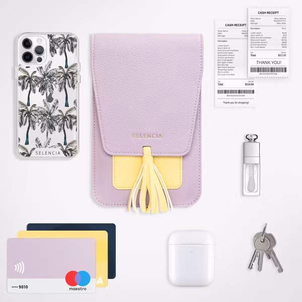 Selencia Telefoontasje Crossbody Elegance - Kunstleer - Paars