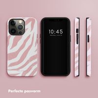 Selencia Vivid Tough Backcover iPhone 13 Pro - Colorful Zebra Old Pink