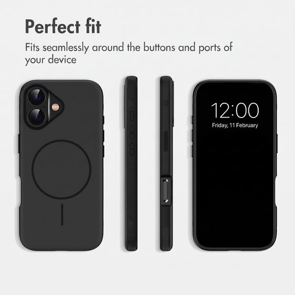 imoshion Colour Back Cover with Thin MagSafe Ring Apple iPhone 16 - Black