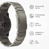Accezz Mat Titanium bandje  - Garmin 26 mm aansluiting - Titanium