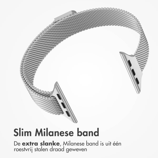 imoshion Slim Milanees bandje Apple Watch Series 1 t/m 9 / SE (38/40/41 mm) | Series 10 / 11 (42 mm) - Zilver