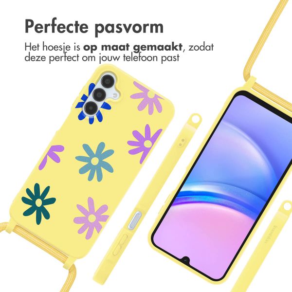 imoshion Siliconen design hoesje met koord Samsung Galaxy A15 (5G/4G) - Yellow Flower Distance