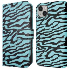 imoshion Design Bookcase Apple iPhone 14 - Black Blue Stripes
