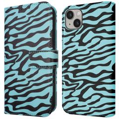 imoshion Design Bookcase iPhone 14 - Black Blue Stripes