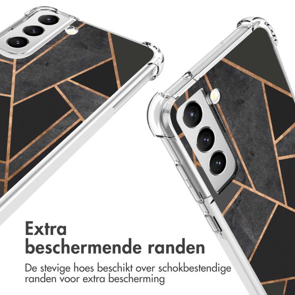 imoshion Design hoesje met koord voor Samsung Galaxy S21 FE - Grafisch Koper - Zwart / Goud