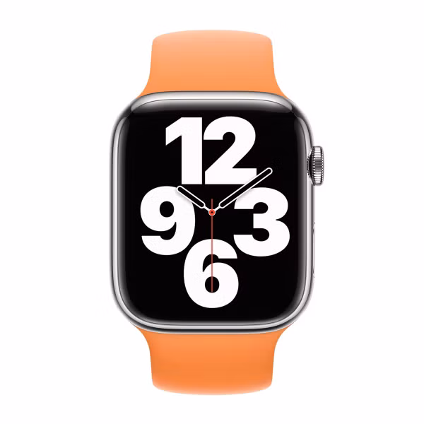 Apple Siliconen solobandje Apple Watch | 44/45/46/49 mm - Maat 11 - Marigold