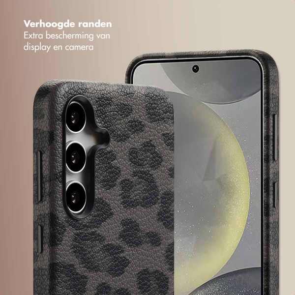 Selencia Sabi Backcover Panterprint met MagSafe Samsung Galaxy S24 - Midnight Black