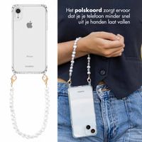 imoshion Backcover met koord + armband iPhone Xr - Parels Hartjes