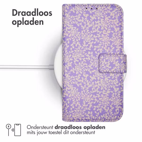 imoshion Design Bookcase Apple iPhone 12 (Pro) - Purple White Flowers