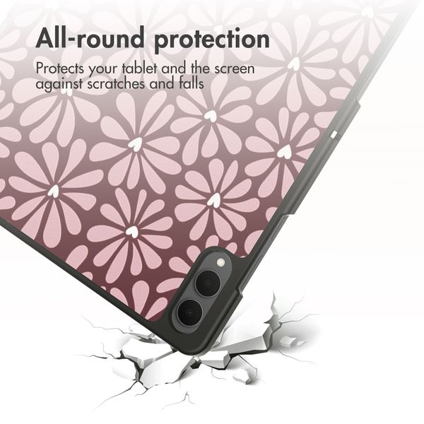 imoshion Design Trifold Bookcase Samsung Galaxy Tab S11 Ultra - Bloom Love Blush