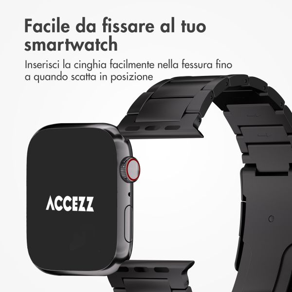 Accezz Mat Titanium bandje Apple Watch | 38/40/41/42 mm - Zwart