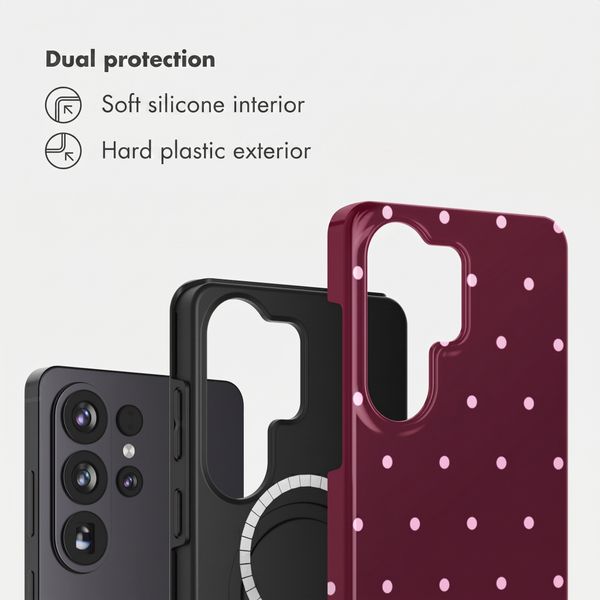 Selencia Vivid Back Cover with MagSafe Samsung Galaxy S26 Ultra - Happy Dots Burgundy