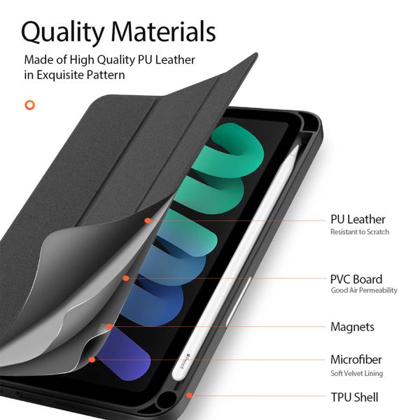 Dux Ducis Domo Bookcase Apple iPad Mini 7 (2024) / iPad Mini 6 (2021) - Zwart