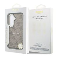 Guess 4G Leather Backcover met MagSafe Samsung Galaxy S26 - Gold Edge - Brown